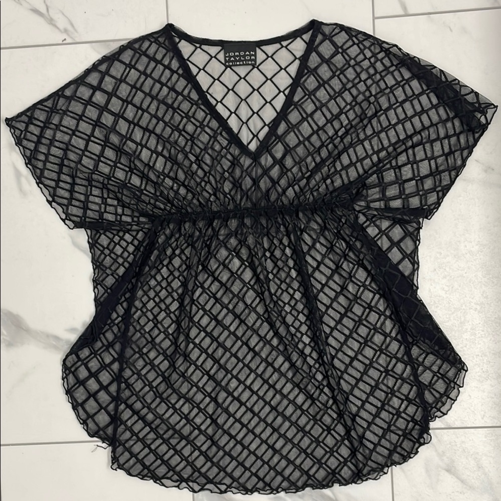 Jordan Taylor Black Mesh BeachCoverup  Size XS /S - Picture 6 of 6